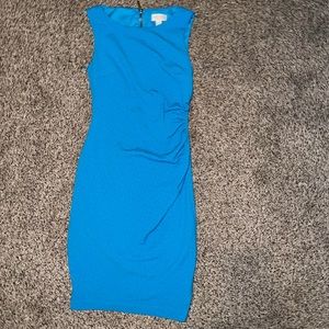 Blue bodycon work dress